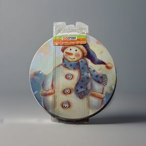 Hallmark Electric Stove Burner Covers，4 Pcs Xmas Snowman Decor Round Stove